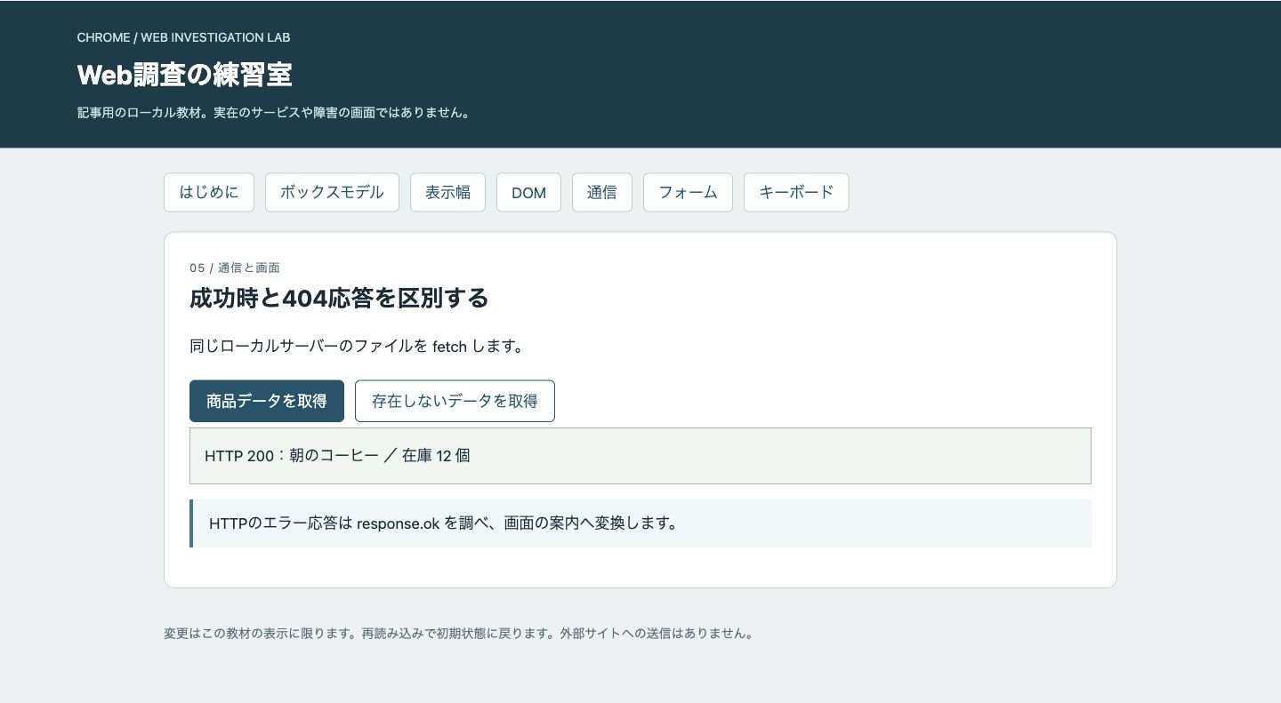 商品データを取得しHTTP200と在庫12個を表示